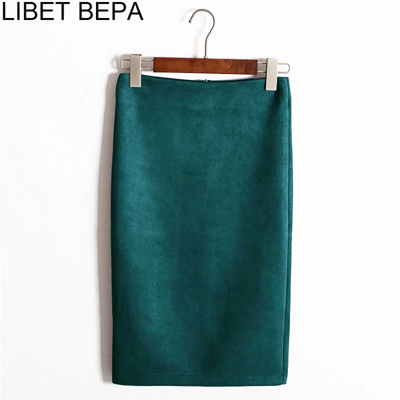 Женская замшевая юбка карандаш с высокой талией 7 цветов|skirt female|midi skirtwomen midi skirt |