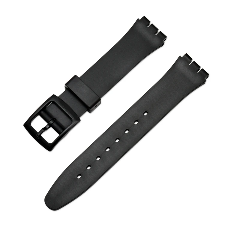 black Модные спортивные ремешки для часов Swatch, Силиконовый водонепроницаемый резиновый ремешок для часов 16 мм 17 мм 19 мм, сменные мужские ремни для мужчин и женщин - Цвет ремешка: black