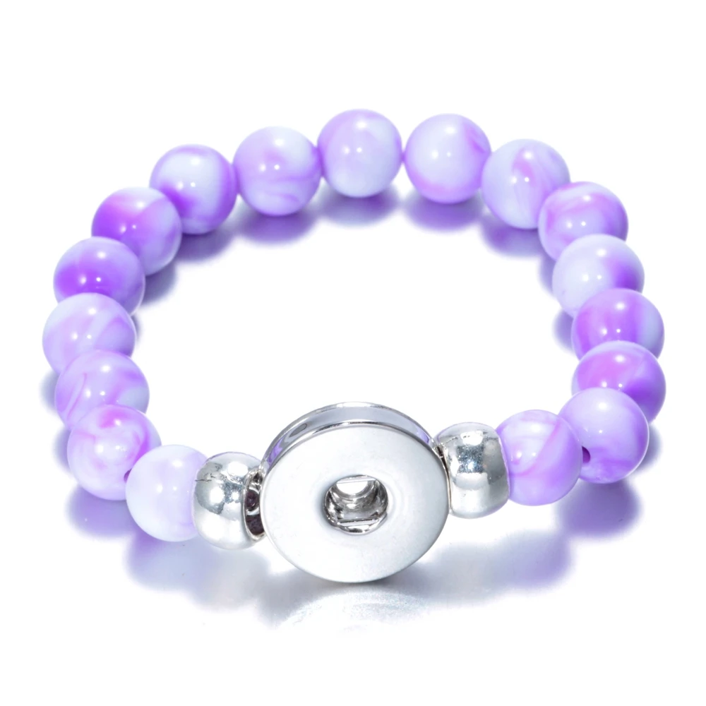 1pc/lot 10 Color Charms Beaded Snap bracelet & bangle Acrylic Stone