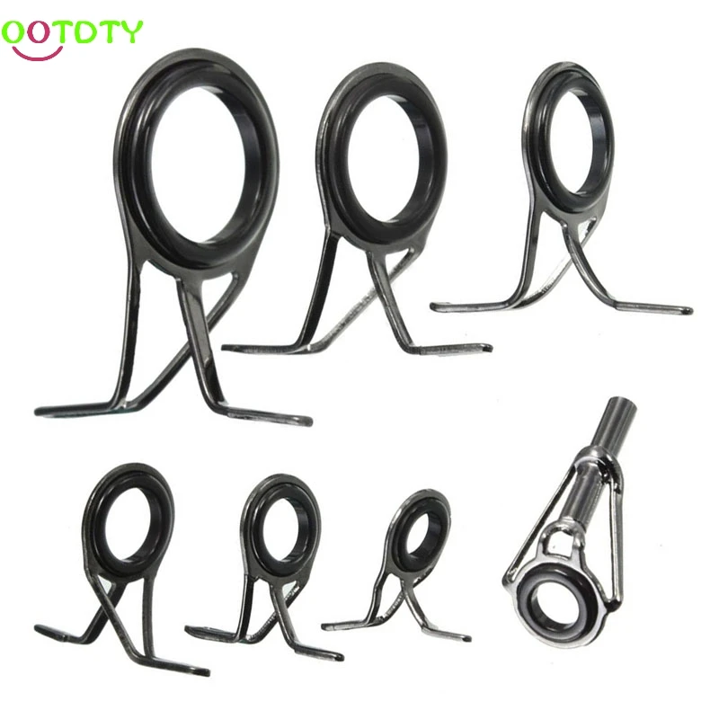 

Mixed Size Fishing Top Rings Rod Pole Repair Kit Line Guides Eyes Sets