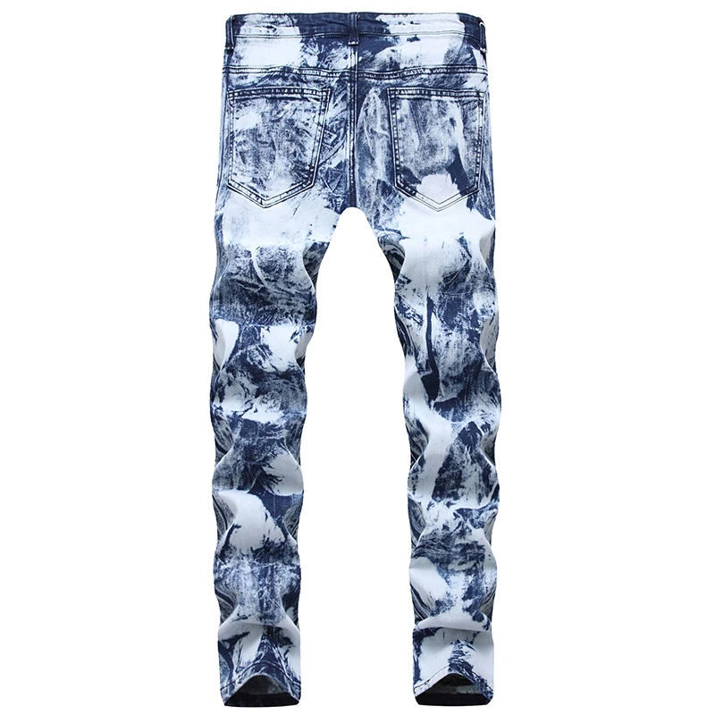 Sokotoo Для мужчин с защитой от снега, вымытые белые светло-голубой цвет джинсы Узкие прямые стрейч Штаны