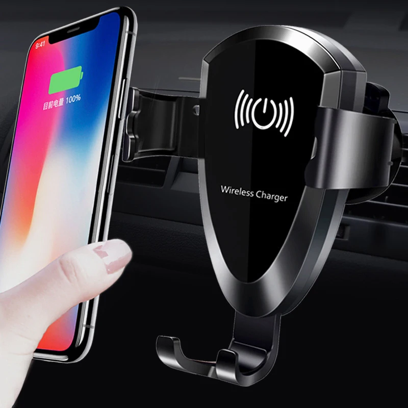 

Wireless Charger Car Phone Holder For iPhone 8 Plus X Car Mount Fast Charging For Samsung Galaxy S8 S9 Plus Stand Support Holder