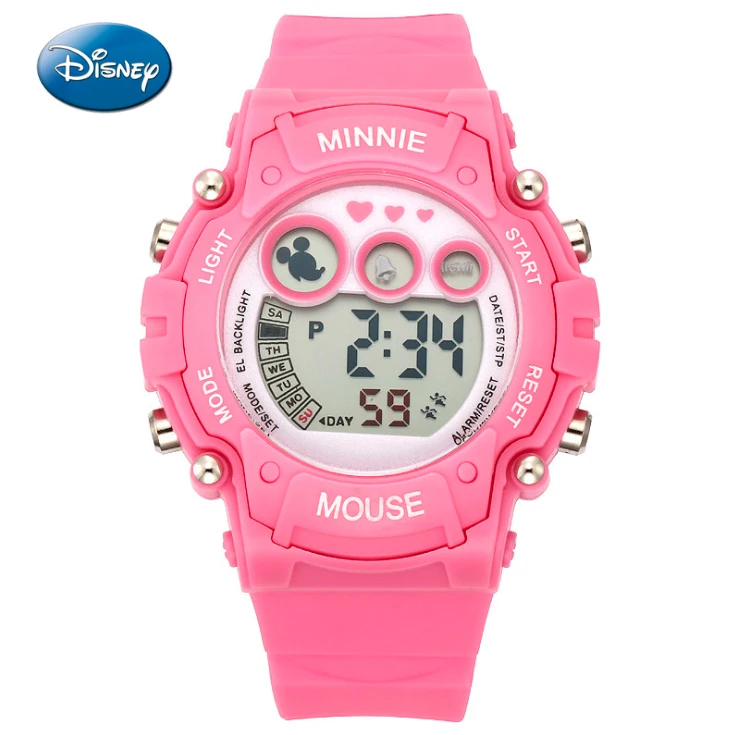 Детские часы Disney цифровые Montre Femme Marque De Luxe известный бренд розовые детские для