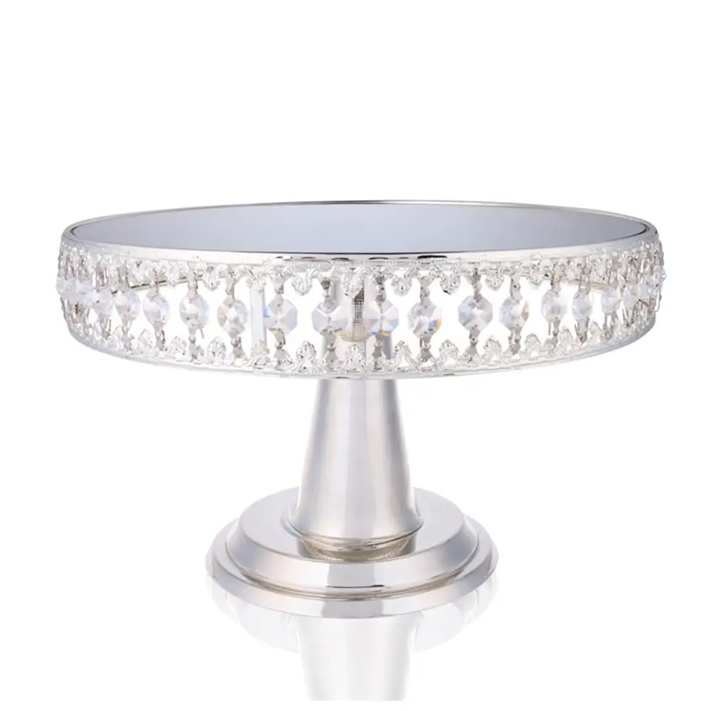 H&D Mirror top Cake Stand Metal Display Pedestal for Wedding Party