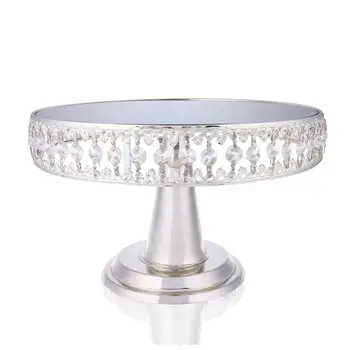 

H&D Mirror-top Cake Stand Metal Display Pedestal for Wedding Party Dessert Cupcake Antique Rustic Plate,Anastasia Collection