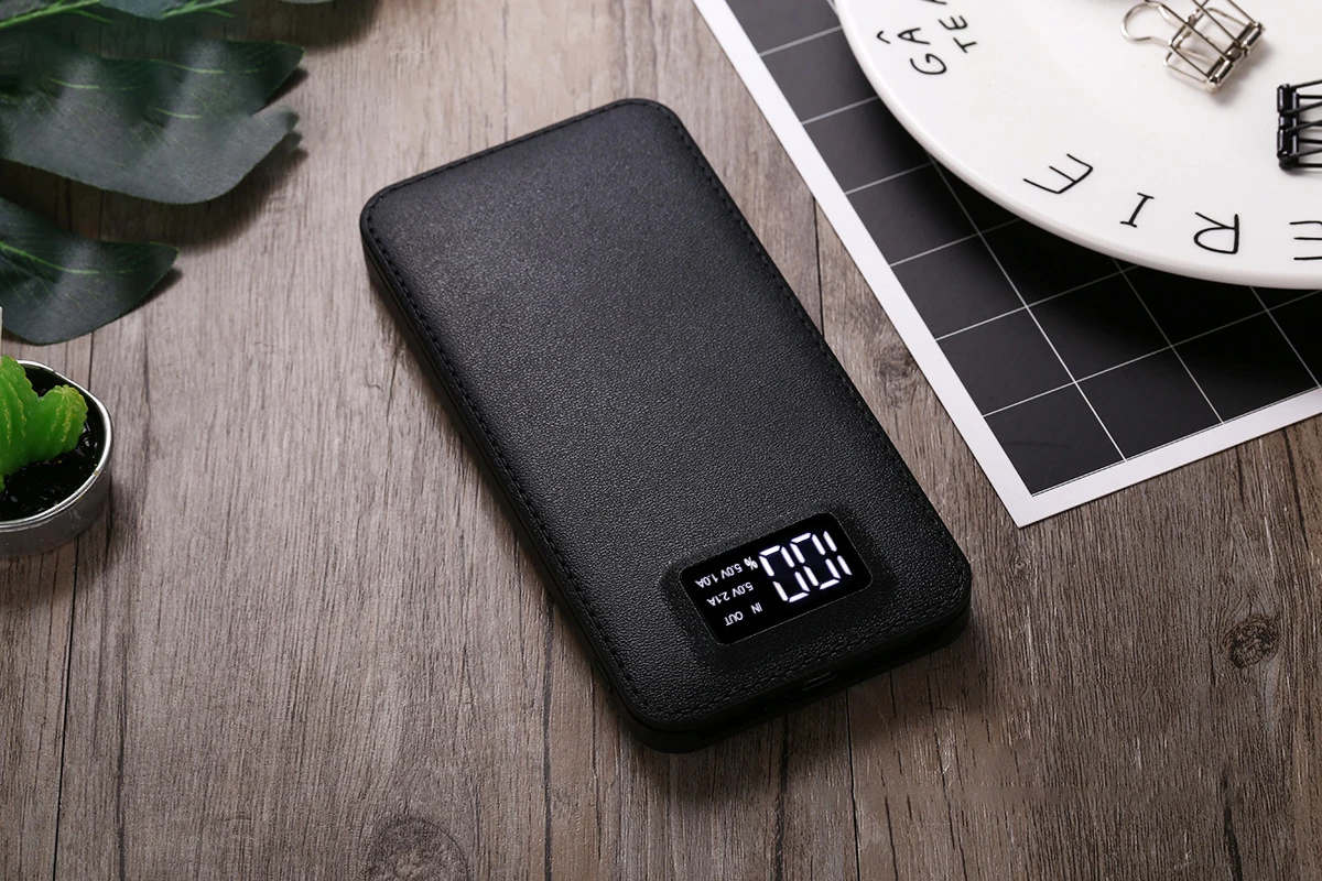 Внешний аккумулятор power Bank 20000mAh внешний аккумулятор power Bank 2 USB lcd power Bank портативный мобильный телефон зарядное устройство для Xiaomi для iphone 7 8 X - Цвет: Черный