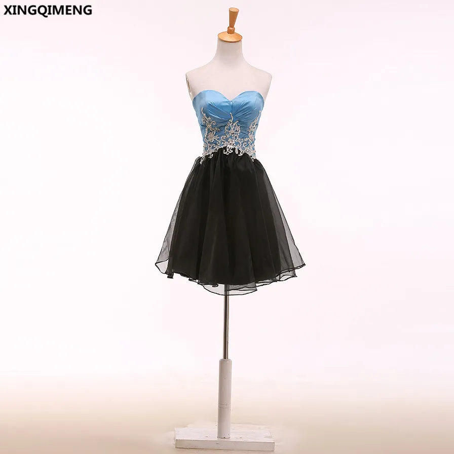 light blue and black dress