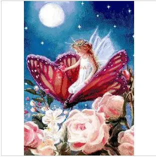 

Embroidery Package High Quality Butterfly Angel Girl Cross Stitch Kits