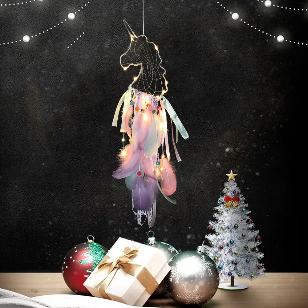 Unicorn Dream Catcher Gift For Guest Dream Catcher Kids Baby Shower Wedding Party Bedroom Wall Hanging Decoration For Home PAT42 (5)