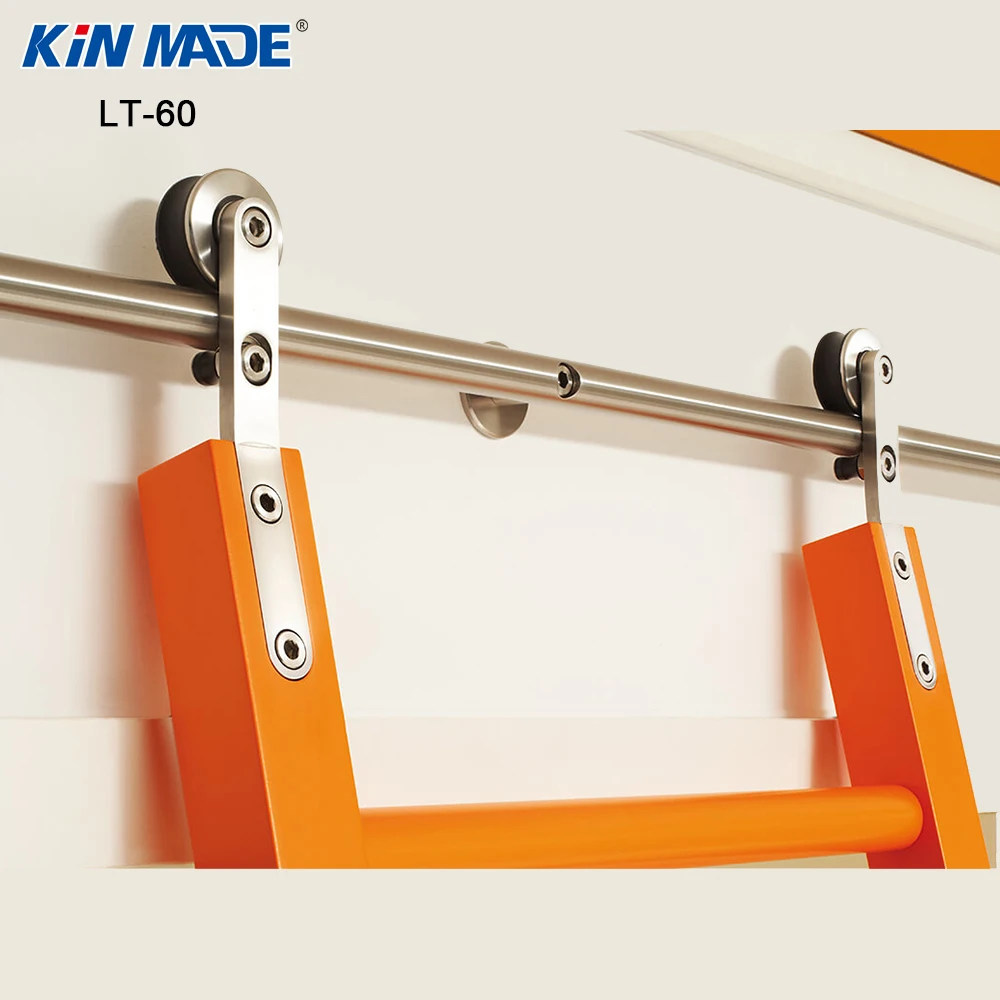 Kinmade Stainless Steel Round Tube Sliding Ladder Hardware Library