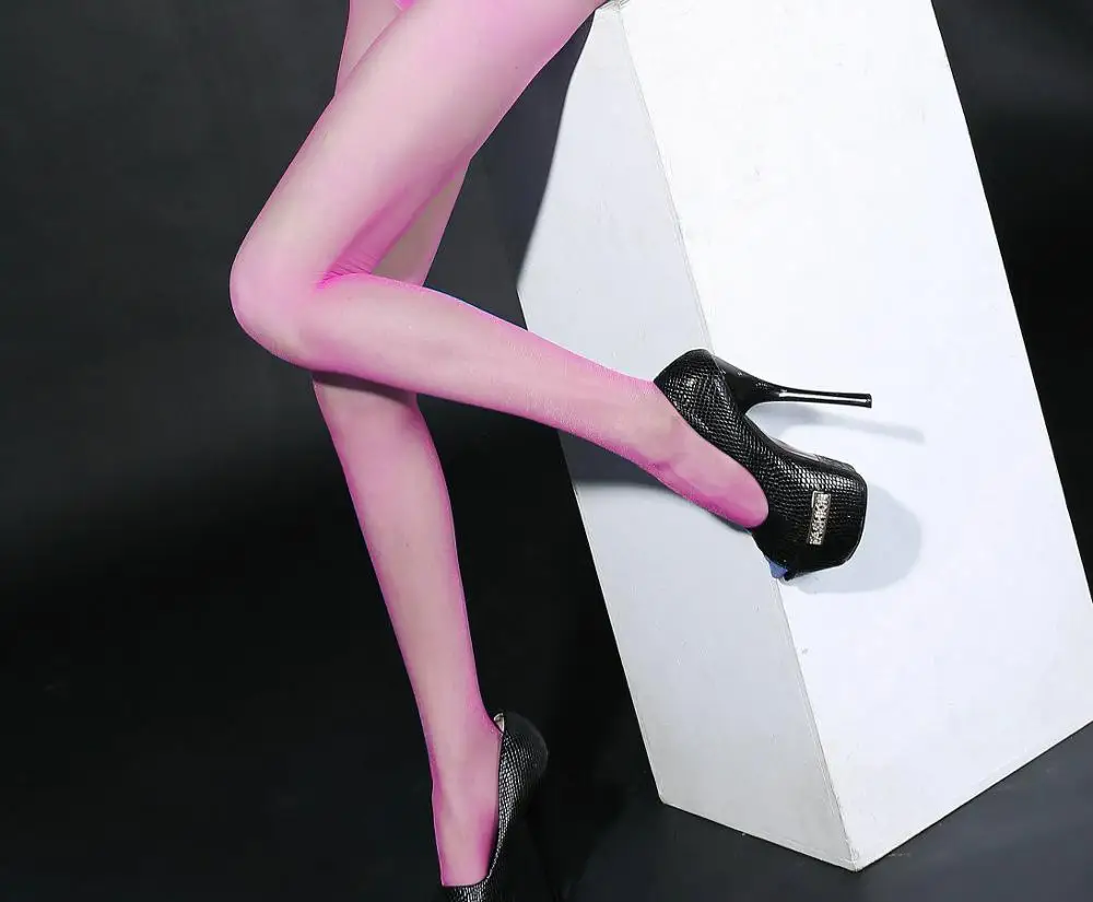 Dark pink Яркие шелковые топы, модные сексуальные женские гольфы, чулки, женские прозрачные подвязки, чулки без рукавов - Цвет: Dark pink