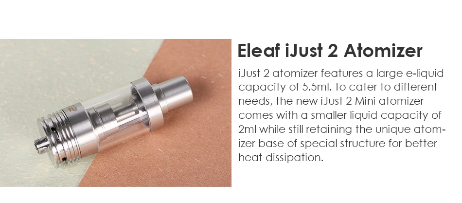 Eleaf iJust 2 атомайзер подходит iJust 2 электронная сигарета с емкостью 5,5 мл резервуар атомайзер с EC Ом катушка головка vape