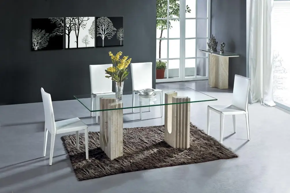 white travertine dining table set luxury high quality natural stone marble dining furniture rectangle table nb - Dining Room Table Prices white travertine dining table set luxury high quality natural stone marble dining furniture rectangle table nb - Dining Room Table Prices