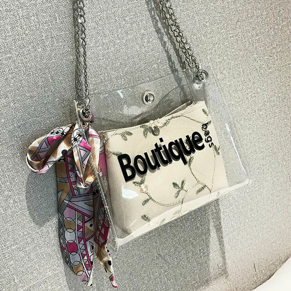 

2019 The Newest Fashion Bags Suit More Clothing Women Transparent Jelly Bag Fashion Beach Clear Handbag Purse Clutch PVC Tote