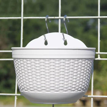 

Semicircular Resin Rattan Wall Hanging Home Flower Plant Pot Cling On Flexible
