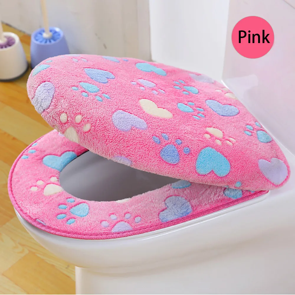 

New Coral Fleece 2 Piece Set Potty Toilet Cover Seat Bathroom Protector Closestool Soft Warmer All Shape Toilet Mat Seat Lid Pad