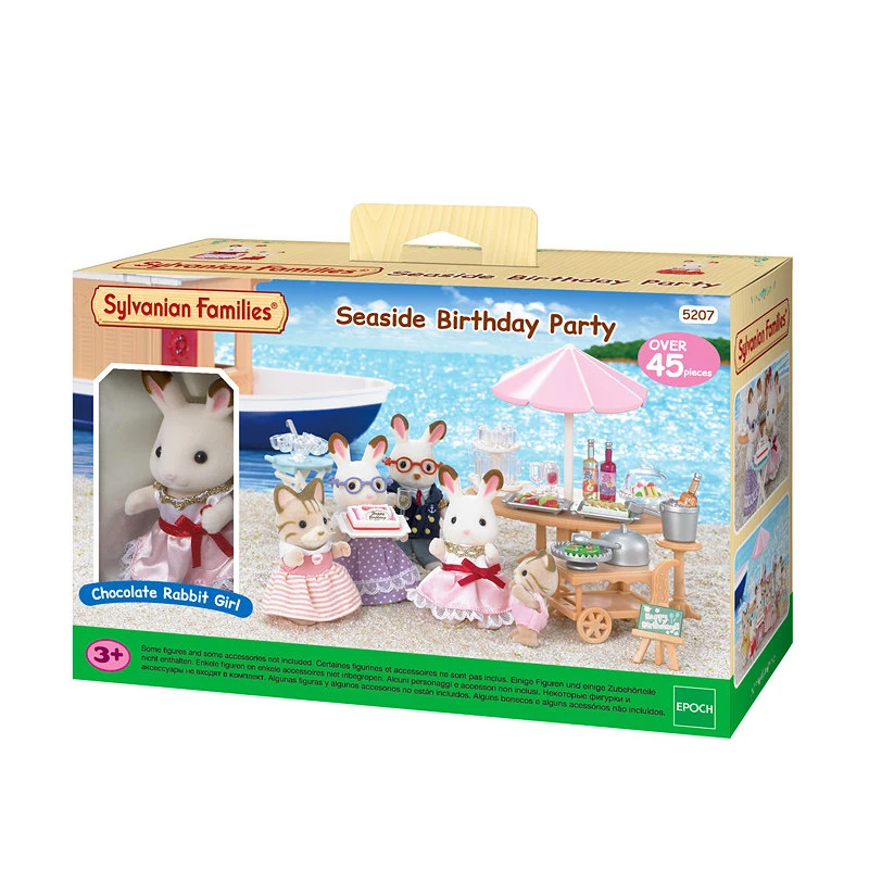 Sylvanian Families пушистые животные кукольный домик сцены аксессуары Приморский день рождения часть набор w/Кролик Девочка Дети подарок#5207 Новинка