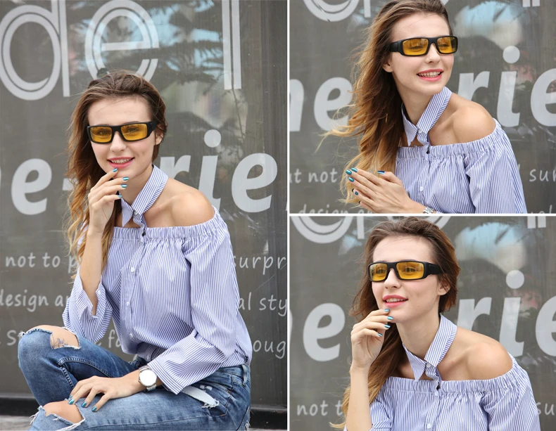 Polarized Night Driving Glasses For Men High Quality Anti Glare Safety HD Night Vision Square Sunglasses Eyewears Gafas with box Polarized Night Driving Glasses For Men High Quality Anti Glare Safety HD Night Vision Square Sunglasses Eyewears Gafas with box