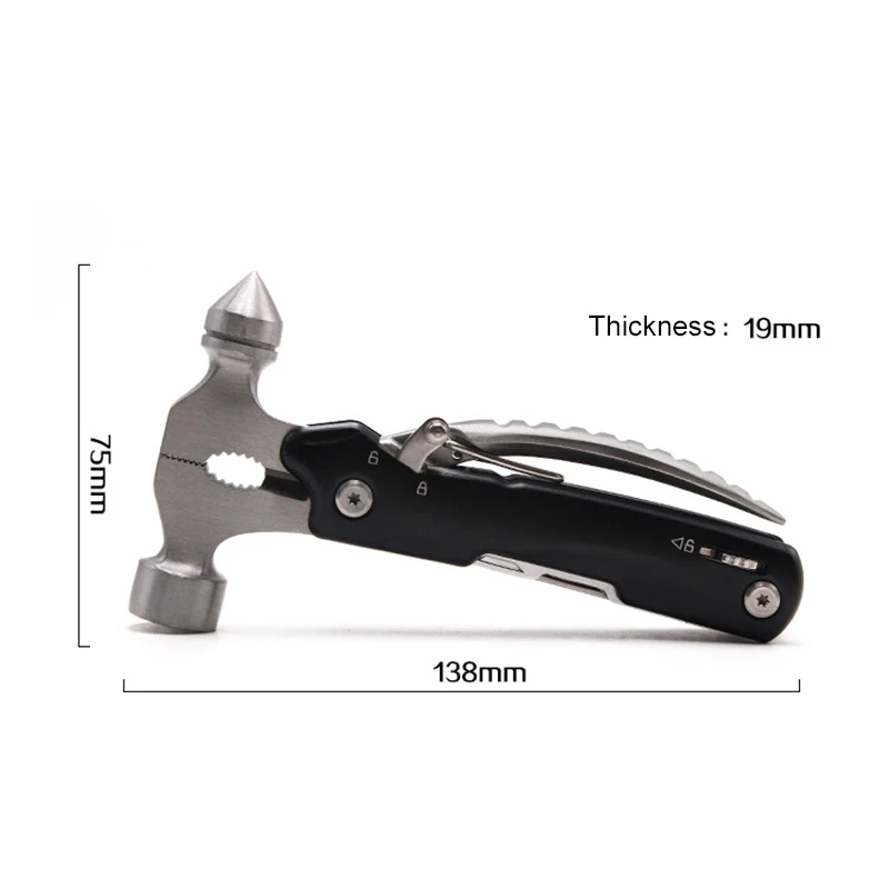 GHIXACTO Multifunction Swiss Folding Knife Plier Car Safety Hammer Glass Breaker Life-saving Escape Hammer Survival Knife Tool GHIXACTO Multifunction Swiss Folding Knife Plier Car Safety Hammer Glass Breaker Life-saving Escape Hammer Survival Knife Tool