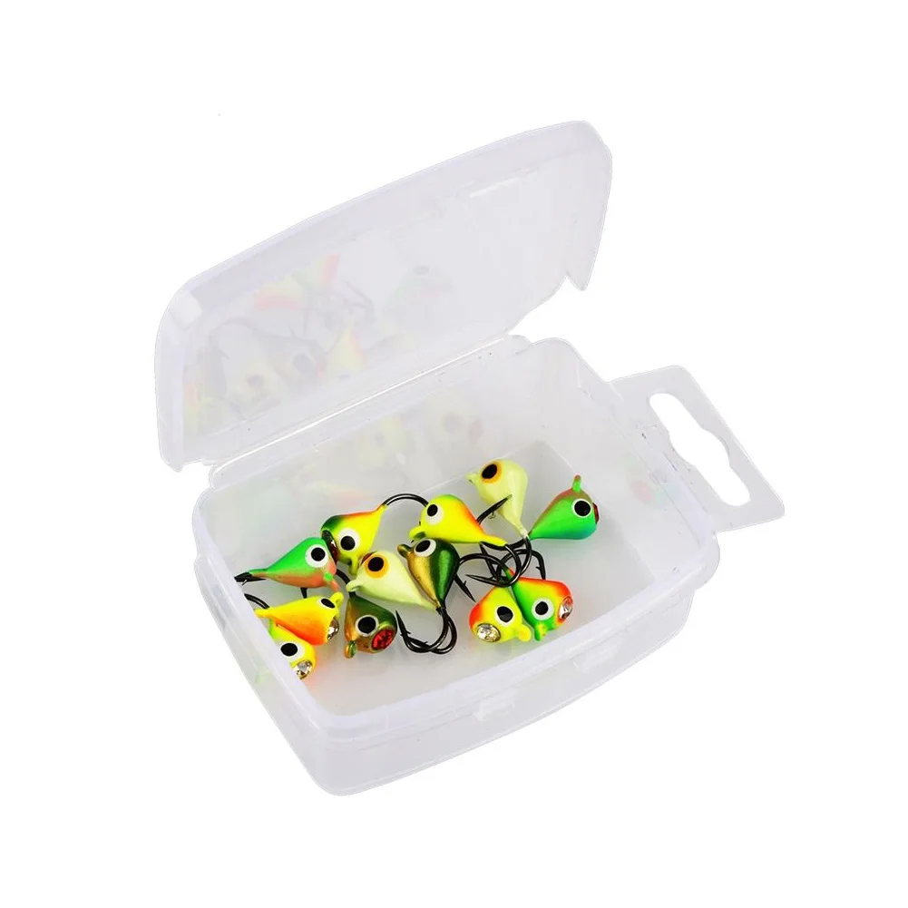 

6Pcs 15mm Lead Hook Bait Jigging Fishing Tackle Winter Ice Fishing Hook Lure Mini Metal Bait