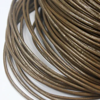 

AaaZee 5 Yards 2mm Round Genuine Cow Hide Ash Real Leather Strands Cord for DIY Bracelet Jewelry Making
