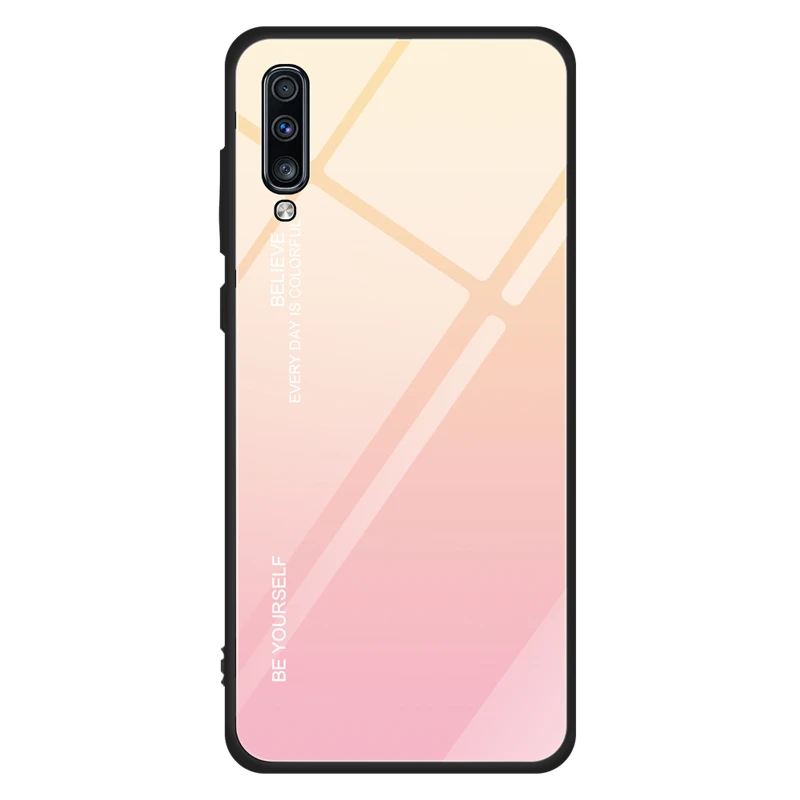 Градиент Стекло чехол для samsung Galaxy A50 A10 A20 A30 A60 A70 S8 S9 S10 J4 J6 плюс A9 A7 Note 9 M10 M20 M30 M40 крышка - Color: 1