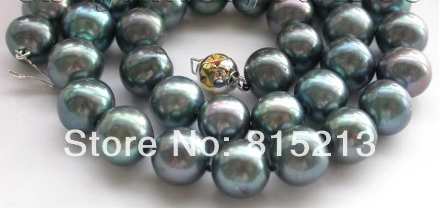

FREE SHIPPING>>>@@ > N1047 17.5" Genuine Natural 10-11mm Peacock Round Pearl Necklace