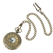 Vintage Bronze Steampunk Pocket Watch Quartz Necklace Pocket & Fob Watches Chain Men Women Clock Vintage Bronze Steampunk Pocket Watch Quartz Necklace Pocket & Fob Watches Chain Men Women Clock