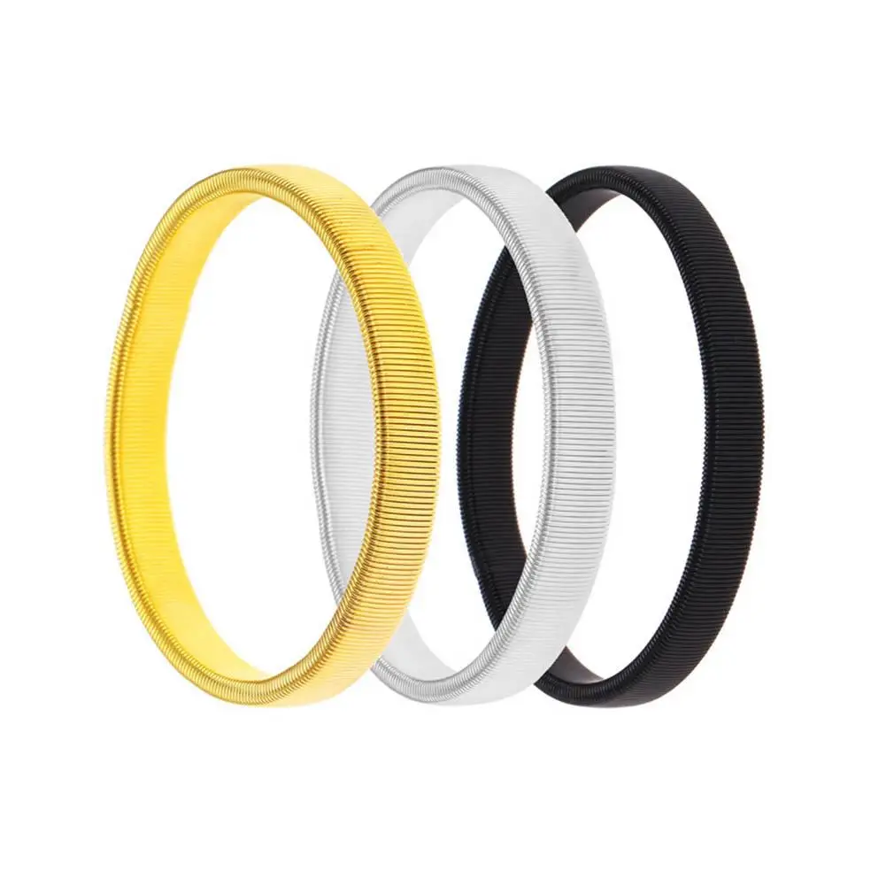 

2PCS Elastic Simple Jewelry Durable Arm Band Men Metal Spring Bracelet Non-Slip Bartender Sleeve Cuff Fashion Accessories Gift