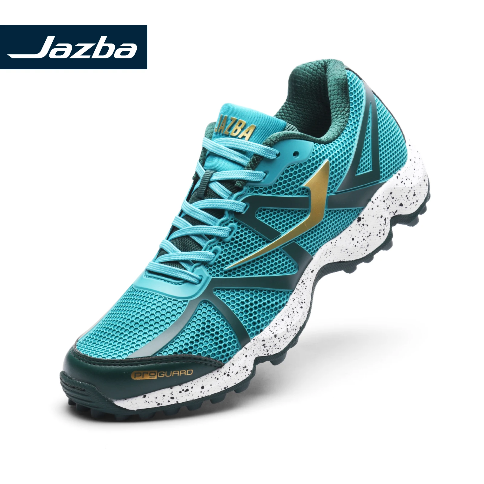 JAZBA погремушка 2,1 Мужская обувь для хоккея на поле профессиональная тренировочная обувь Резиновые бутсы TEAL GOLD GO спортивные кроссовки для