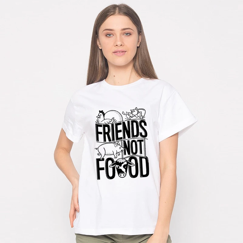 Футболка GAAJ Friends not food Love женская дизайнерская хлопковая футболка Женская
