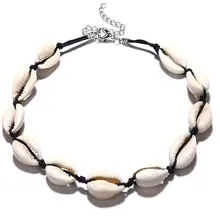 Новая Гавайская индивидуальная модная повседневная цепочка с черной веревкой, ожерелье из натуральной раковины, ожерелье-ошейник, летнее пляжное ювелирное изделие