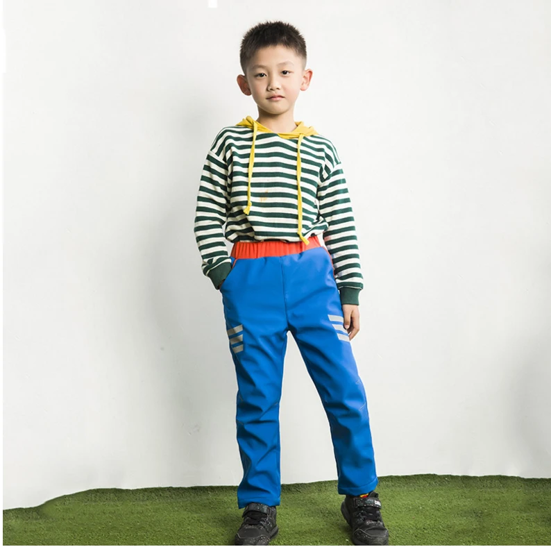 Зимние треккинговые флисовые штаны для мальчиков и девочек Детские уличные флисовые брюки Sk водонепроницаемые теплые Походные штаны 110-170 см