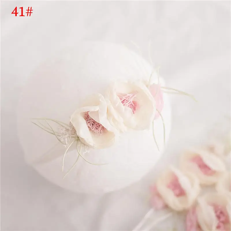 BalleenShiny Baby Girl Hair Accessories Newborn Photography Props Infant Kids Nylon Headband Handmade Photo Headwear 1pc - Цвет: 41