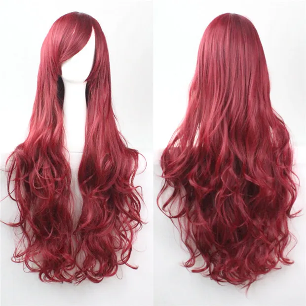 WoodFestival 80 см женский синтетический парик длинные волнистые зеленые черные белые коричневые синие фиолетовые оранжевые розовые красные парики для косплея с челкой