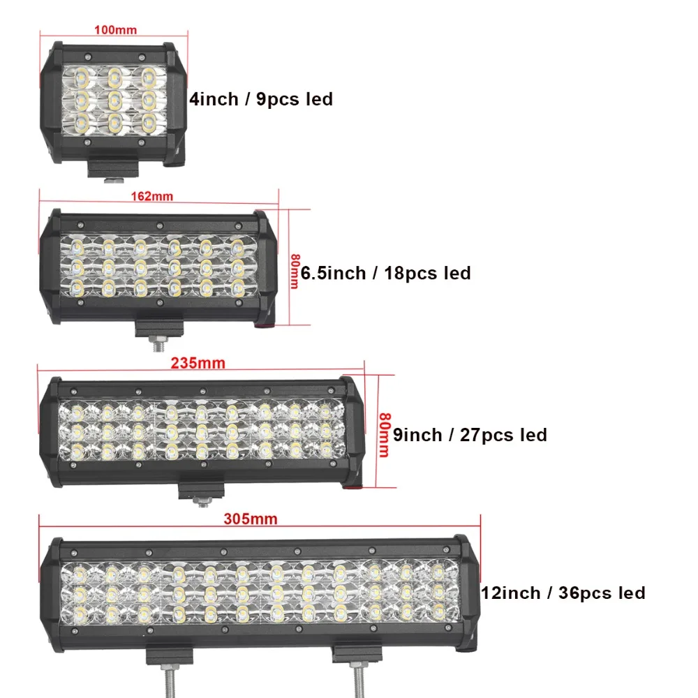 Z& L внедорожный светодиодный рабочий светильник 12 в 24 в 4-23 дюйма для внедорожников, лодок, вездеходов 4X4 4WD, грузовиков, трейлеров, звукоснимателей, внешняя вспомогательная фара дальнего света