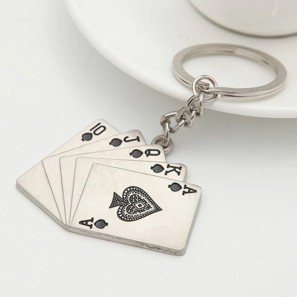 

K0006 Custom POKER Shape Cool Keychain For Men Women