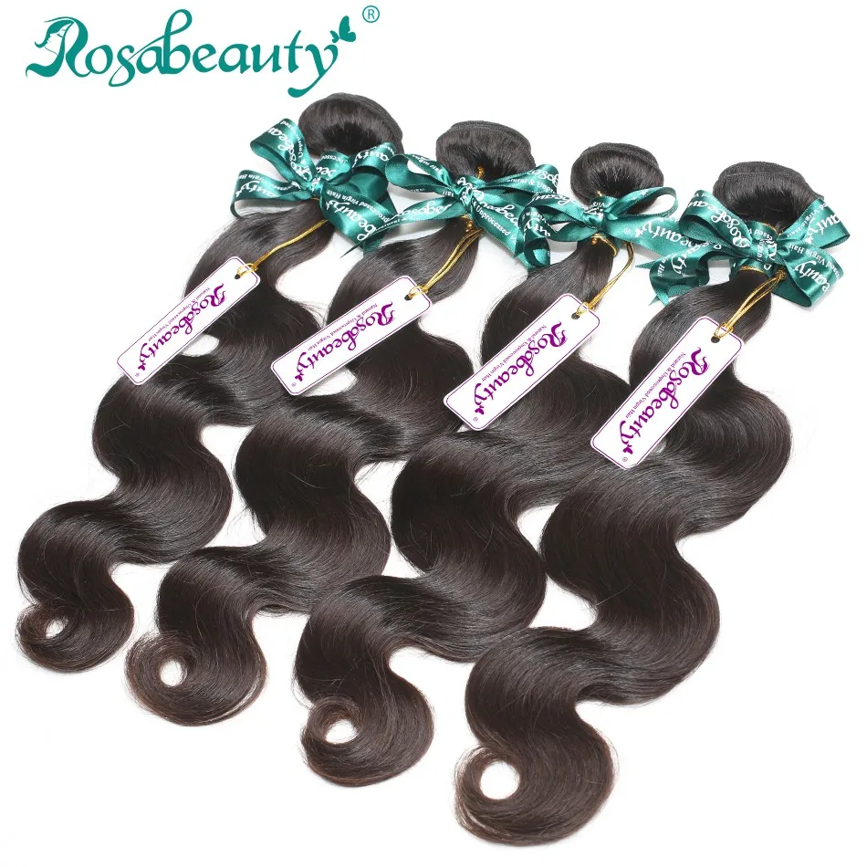 Rosa Hair Products Malaysian Virgin Hair Body Wave Bundles 4 Bundles Grade 6A 100% Unprocessed Malaysian Body Wave Shipping Free