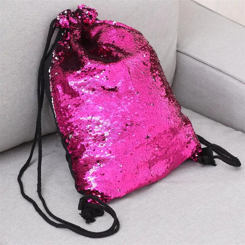 Русалка блесток Drawstring сумка рюкзак с пайетками блестящая сумка на плечо