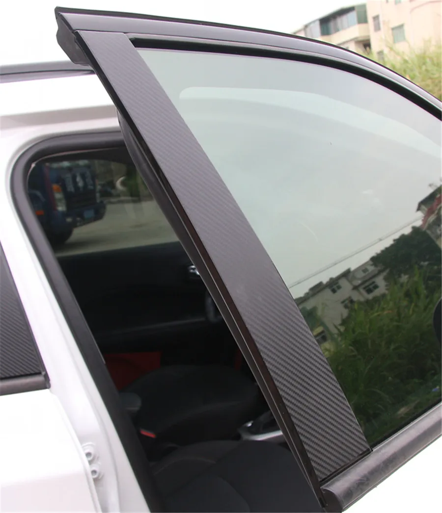 

Углеродное волокно для Jeep Compass 17 + Внешняя Автомобильная оконная стойка для двери средняя + задняя крышка для стойки отделка декор наклейка полоса 8 шт./компл.