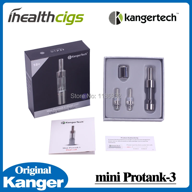 

100% Original Kanger mini Protank 3 Atomizer Bottom Dual Coil Protank Series clearomizer for electronic cigarette ihealthcigs