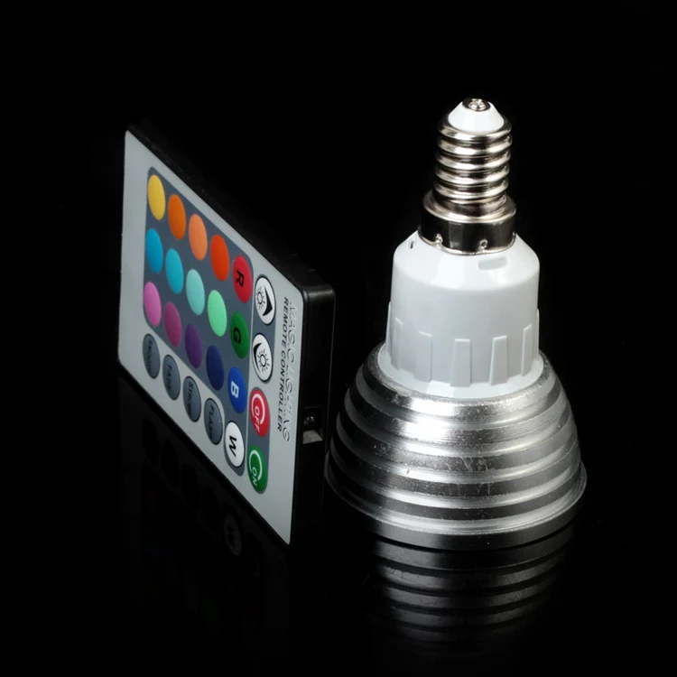 Светодиодные точечные светильники E27 E14 GU10 MR16 RGB волшебная Светодиодная лампа с ИК