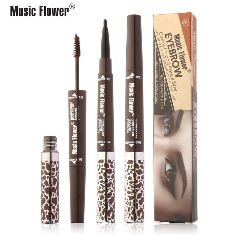 

Music Flower 4 Colors Doubel Heads Long-lasting Eyebrow Pencil Brand Make Up Eyes Cosmetic Professional Eyebrow Cosmetic Makeup