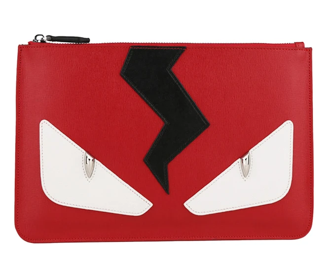 

Camelia Monster Eyes Envelope Bag Genuine Cow Leather Fashion Pouch Handbag