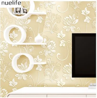 

0.53x10m flowers pastoral living room bedroom background wallpaper 3d beauty salon nail shop hotel wallpaper