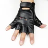 Men's dancing hip-hop Night Club Couples Stage Show gloves Gothic Punk Rock Show PU Leather Half finger Fitness Driver Glove L56 ► Photo 3/6