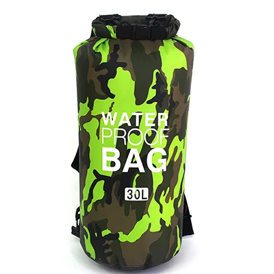 Водонепроницаемый мешок сухой мешок Открытый Камуфляж ПВХ сумки для спорта плавание Кемпинг Рыбалка рафтинг океан 2L/5L/10L/15L/20L/30L - Цвет: 30L green
