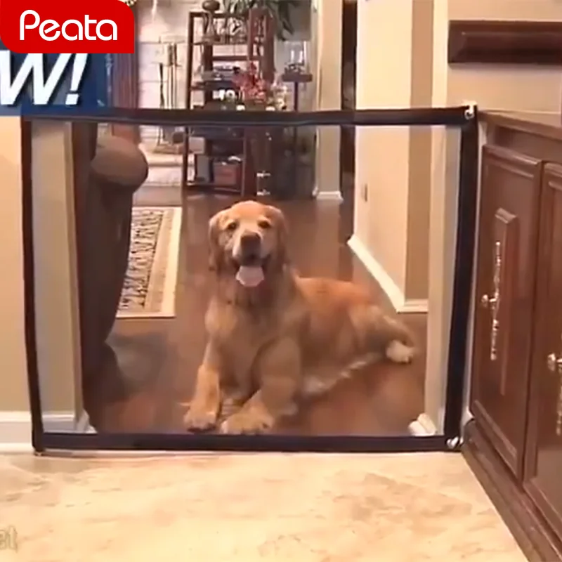 

The Ingenious Mesh Dog Fences Dog Gate Magic Pet Gate For Dogs Safe Guard and Install Pet small large Dog Safety Enclosure V