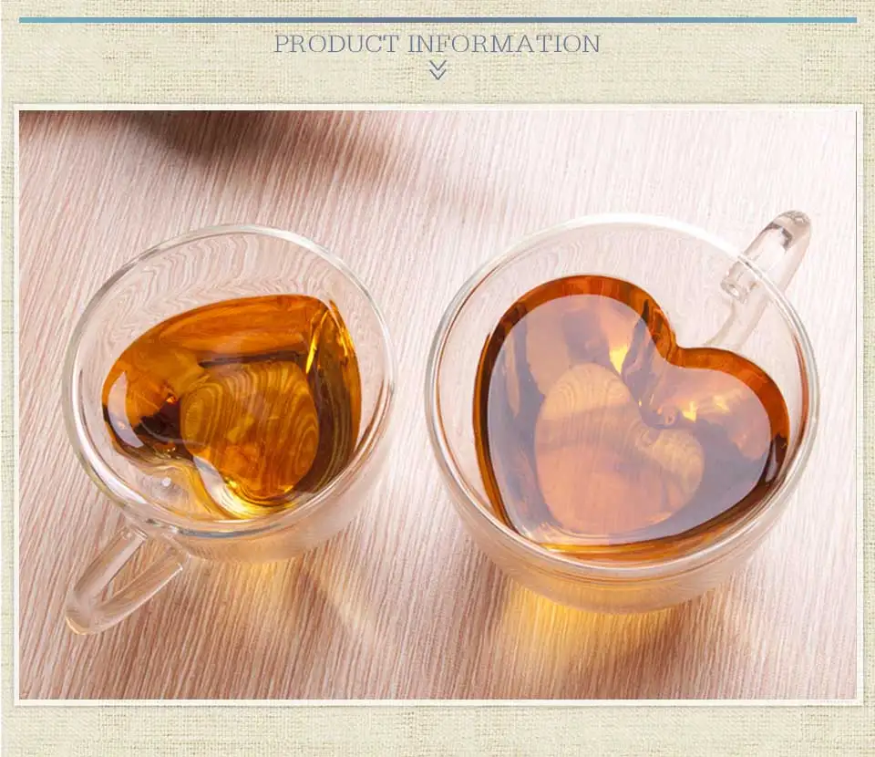 180ml240ml Heart Love Shaped Double Wall Glass Mug Resistant China Tea Mug Double Glass CoffeeTeaCuteTravel Cups And Mugs  (3)