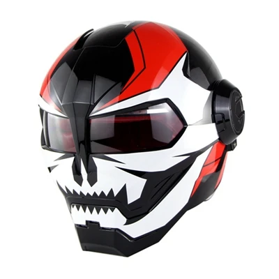 SOMAN Iron Man Motorcycle Helmet Flip up Motorbike Robot Style Helmet Motocross Casco Moto Cross Helm DOT Approval 515 - Цвет: matte monstor